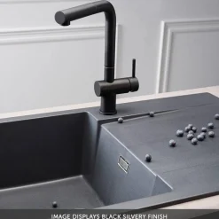 Reginox Amsterdam Compact Single Bowl Granite Composite Kitchen sink & Waste Kit with Reversible Drainer - 860 x 500mm