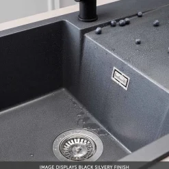 Reginox Amsterdam Compact Single Bowl Granite Composite Kitchen sink & Waste Kit with Reversible Drainer - 860 x 500mm