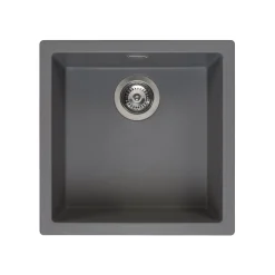 Reginox Amsterdam 40 Single Bowl Granite Composite Inset / Undermount Kitchen Sink & Waste Kit - 460 x 460mm