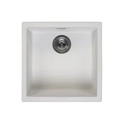 Reginox Amsterdam 40 Single Bowl Granite Composite Inset / Undermount Kitchen Sink & Waste Kit - 460 x 460mm