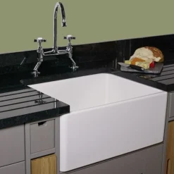 Reginox Contemporary White Ceramic Belfast Kitchen Sink - 595 x 455mm