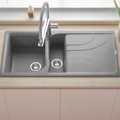 Reginox Ego 1.5 Bowl Composite Kitchen Sink with Reversible Drainer & Waste Kit - 1000 x 500mm