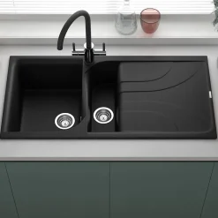 Reginox Ego 1.5 Bowl Composite Kitchen Sink with Reversible Drainer & Waste Kit - 1000 x 500mm