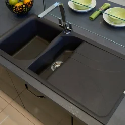 Reginox Ego 1.5 Bowl Composite Kitchen Sink with Reversible Drainer & Waste Kit - 1000 x 500mm