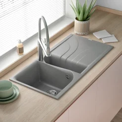 Reginox Ego 1.5 Bowl Composite Kitchen Sink with Reversible Drainer & Waste Kit - 1000 x 500mm
