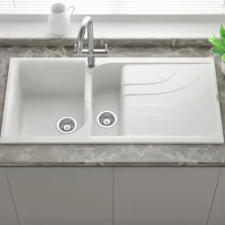 Reginox Ego 1.5 Bowl Composite Kitchen Sink with Reversible Drainer & Waste Kit - 1000 x 500mm