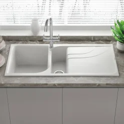 Reginox Ego 1.5 Bowl Composite Kitchen Sink with Reversible Drainer & Waste Kit - 1000 x 500mm