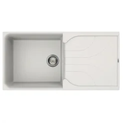 Reginox Ego Granite Composite Large Single Bowl Kitchen Sink with Reversible Drainer & Waste Kit - 1000 x 500mm
