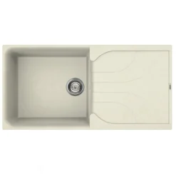 Reginox Ego Granite Composite Large Single Bowl Kitchen Sink with Reversible Drainer & Waste Kit - 1000 x 500mm