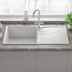 Reginox Ego Granite Composite Large Single Bowl Kitchen Sink with Reversible Drainer & Waste Kit - 1000 x 500mm