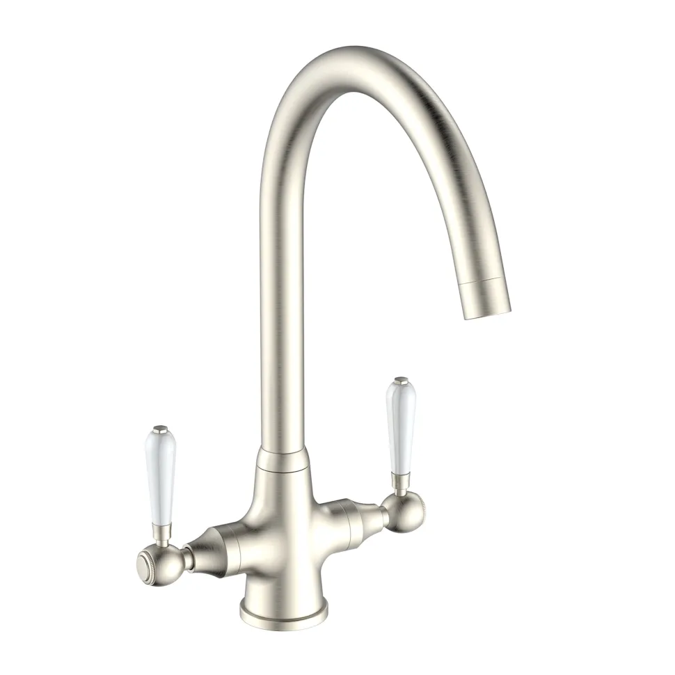 Reginox Elbe WRAS Approved Twin Lever Traditional Mono Kitchen Mixer Tap