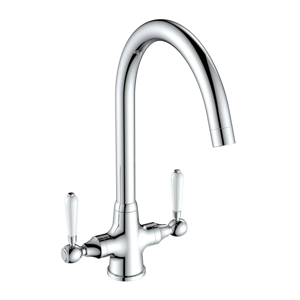 Reginox Elbe WRAS Approved Twin Lever Traditional Mono Kitchen Mixer Tap