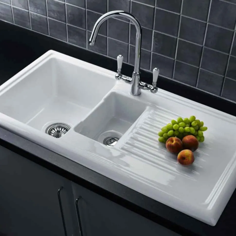 Reginox Elbe WRAS Approved Twin Lever Traditional Mono Kitchen Mixer Tap