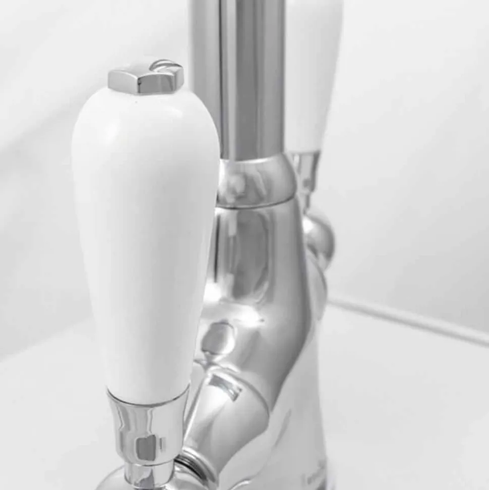 Reginox Elbe WRAS Approved Twin Lever Traditional Mono Kitchen Mixer Tap