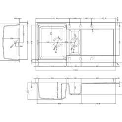 Reginox Elleci Easy 15 1.5 Bowl Granite Composite Inset Kitchen Sink & Waste - 1000 x 500mm