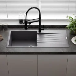 Reginox Harlem 1 Bowl Granite Composite Kitchen Sink & Waste Kit - 1000 x 500mm
