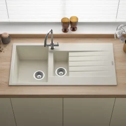 Reginox Harlem 1.5 Bowl Granite Composite Kitchen Sink & Waste Kit - 1000 x 500mm
