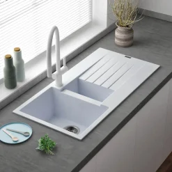 Reginox Harlem 1.5 Bowl Granite Composite Kitchen Sink & Waste Kit - 1000 x 500mm