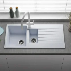 Reginox Harlem 1.5 Bowl Granite Composite Kitchen Sink & Waste Kit - 1000 x 500mm