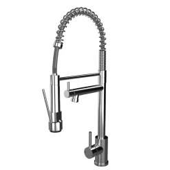 Reginox Harlem 1 Bowl Grey Silvery Granite Composite Sink & Waste Kit and Vellamo Hanbury Pull Out Mono Kitchen Mixer