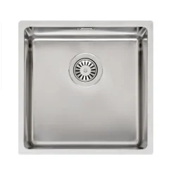 Reginox Houston 40x40 Single Bowl Stainless Steel Inset / Undermount Kitchen Sink & Waste Kit - 440 x 440mm
