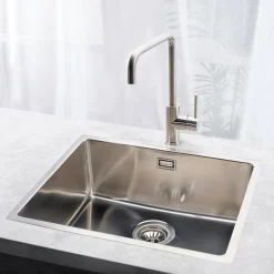 Reginox Houston 50x40 Single Bowl Stainless Steel Inset / Undermount Kitchen Sink & Waste Kit - 540 x 440mm