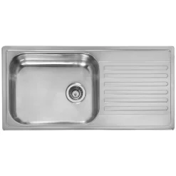 Reginox Minister 10 Reversible Single Bowl Stainless Steel Inset Kitchen Sink & Waste - 1000 x 500mm