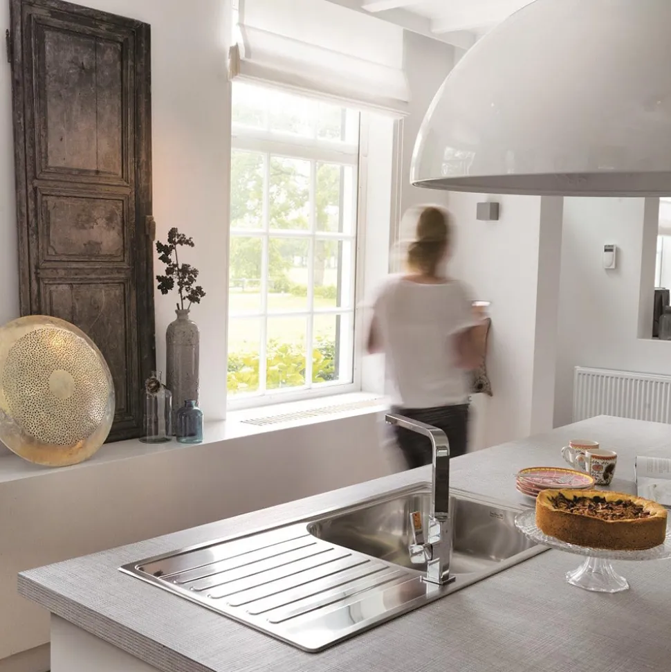Reginox Minister 10 Reversible Single Bowl Stainless Steel Inset Kitchen Sink & Waste - 1000 x 500mm