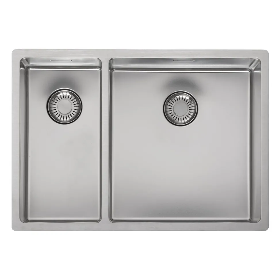 Reginox New Jersey 1.5 Bowl Stainless Steel Inset / Undermount Kitchen Sink & Waste - 580 x 410mm