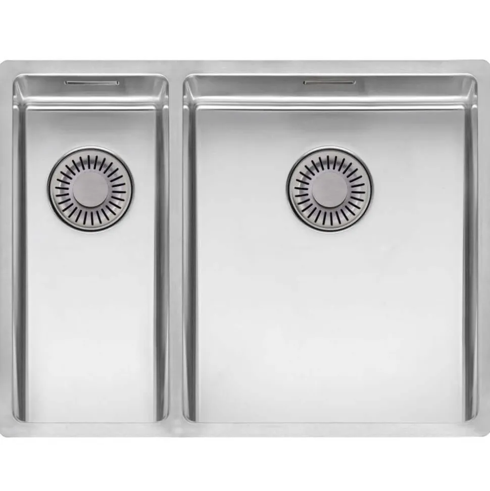 Reginox New York 1.5 Bowl Undermount or Inset Stainless Steel Kitchen Sink and Integrated Waste - 580 x 440mm