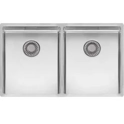 Reginox New York 2 Bowl Undermount or Inset Stainless Steel Kitchen Sink and Integrated Waste - 740 x 440mm