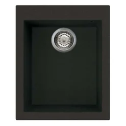 Reginox Quadra Compact Single Bowl Granite Composite Undermount Kitchen sink & Waste Kit - 380 x 440mm