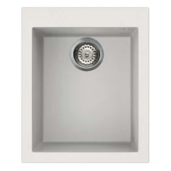 Reginox Quadra Compact Single Bowl Granite Composite Undermount Kitchen sink & Waste Kit - 380 x 440mm