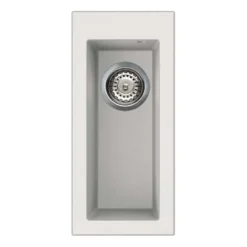 Reginox Quadra Half Bowl Granite Composite Undermount Kitchen Sink & Waste Kit - 200 x 440mm