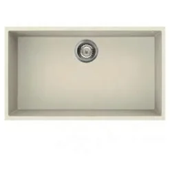 Reginox Quadra Large Single Bowl Granite Composite Undermount Kitchen Sink & Waste Kit - 760 x 440mm