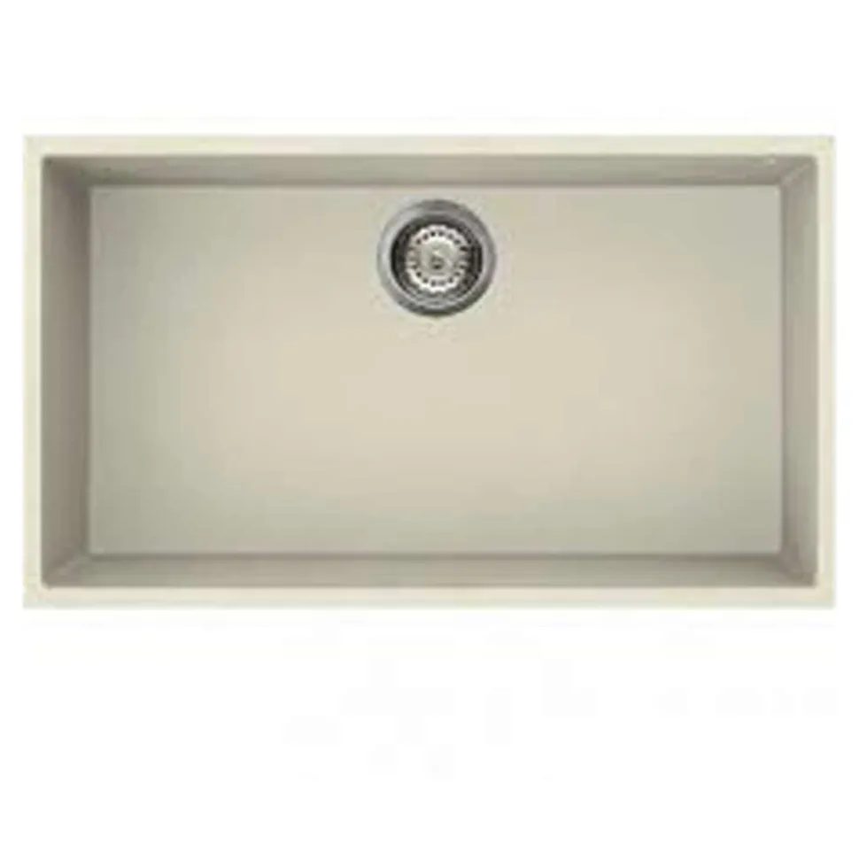 Reginox Quadra Large Single Bowl Granite Composite Undermount Kitchen Sink & Waste Kit - 760 x 440mm