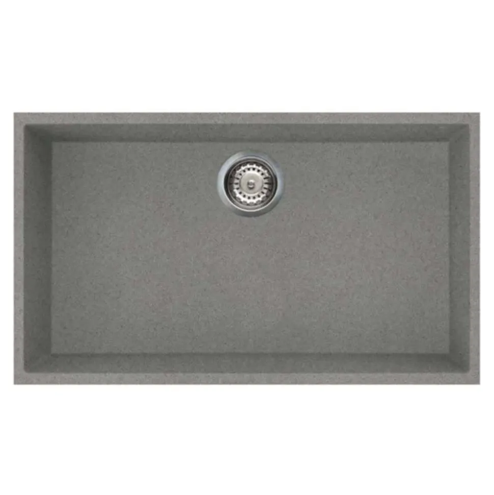 Reginox Quadra Large Single Bowl Granite Composite Undermount Kitchen Sink & Waste Kit - 760 x 440mm
