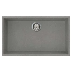 Reginox Quadra Large Single Bowl Granite Composite Undermount Kitchen Sink & Waste Kit - 760 x 440mm