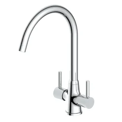 Reginox Thames WRAS Approved Twin Lever Kitchen Sink Mixer Tap - Chrome
