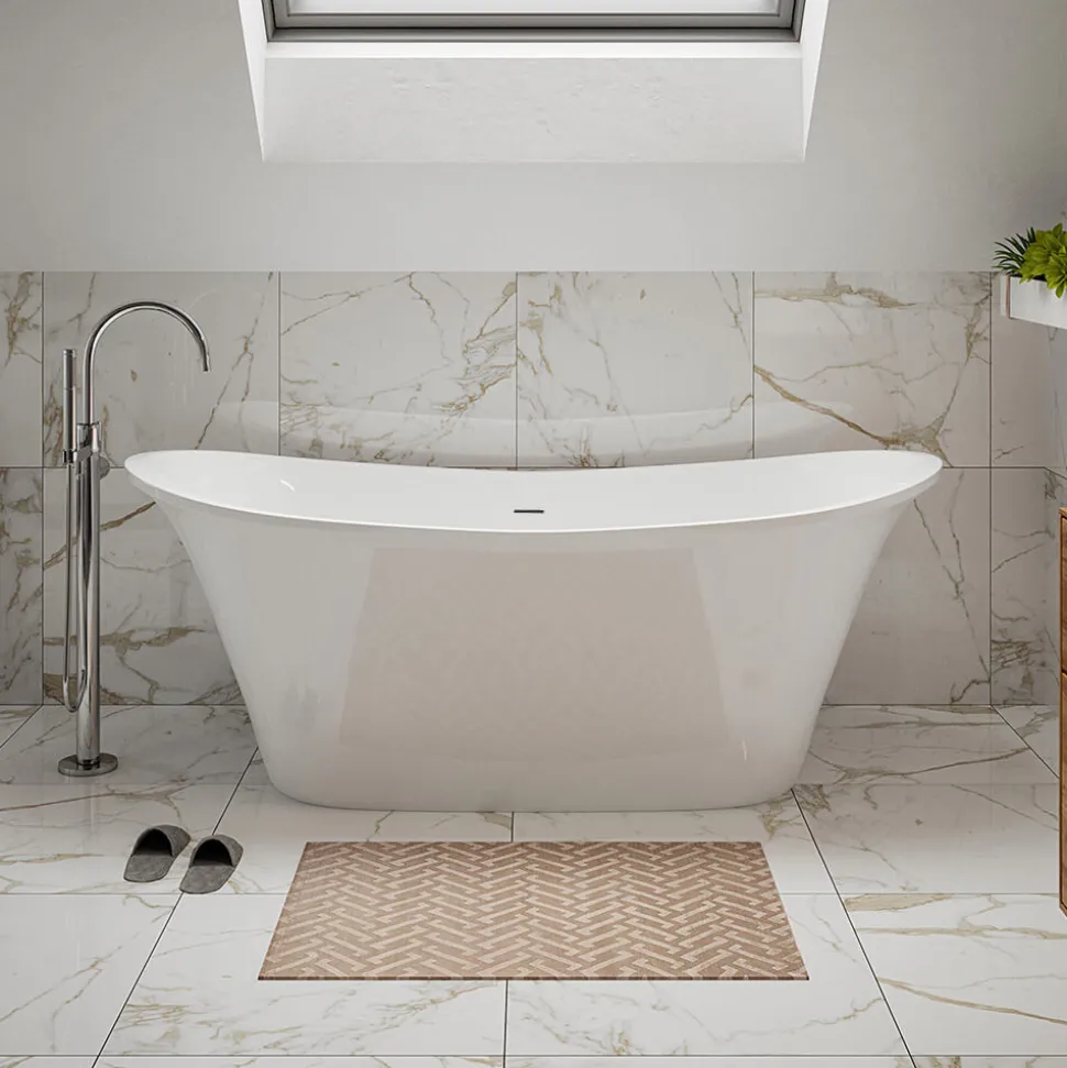 Riley Acrylic White Freestanding Bath - 1680 x 700mm