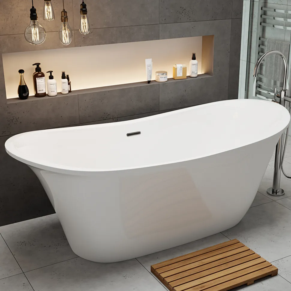 Riley Acrylic White Freestanding Bath - 1680 x 700mm