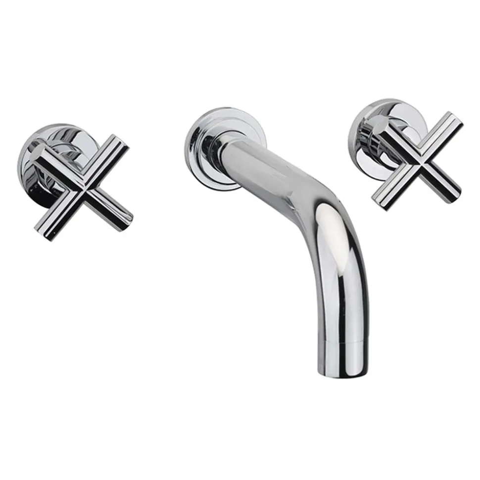 Sagittarius Avant Wall Mounted 3 Hole Basin Mixer with 160mm Spout