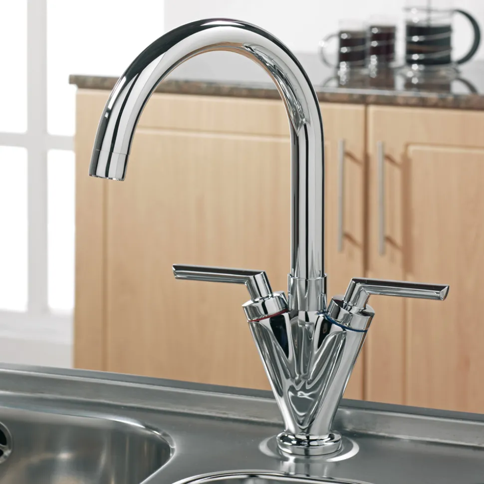 Sagittarius Contract Twin Lever Monobloc Kitchen Mixer