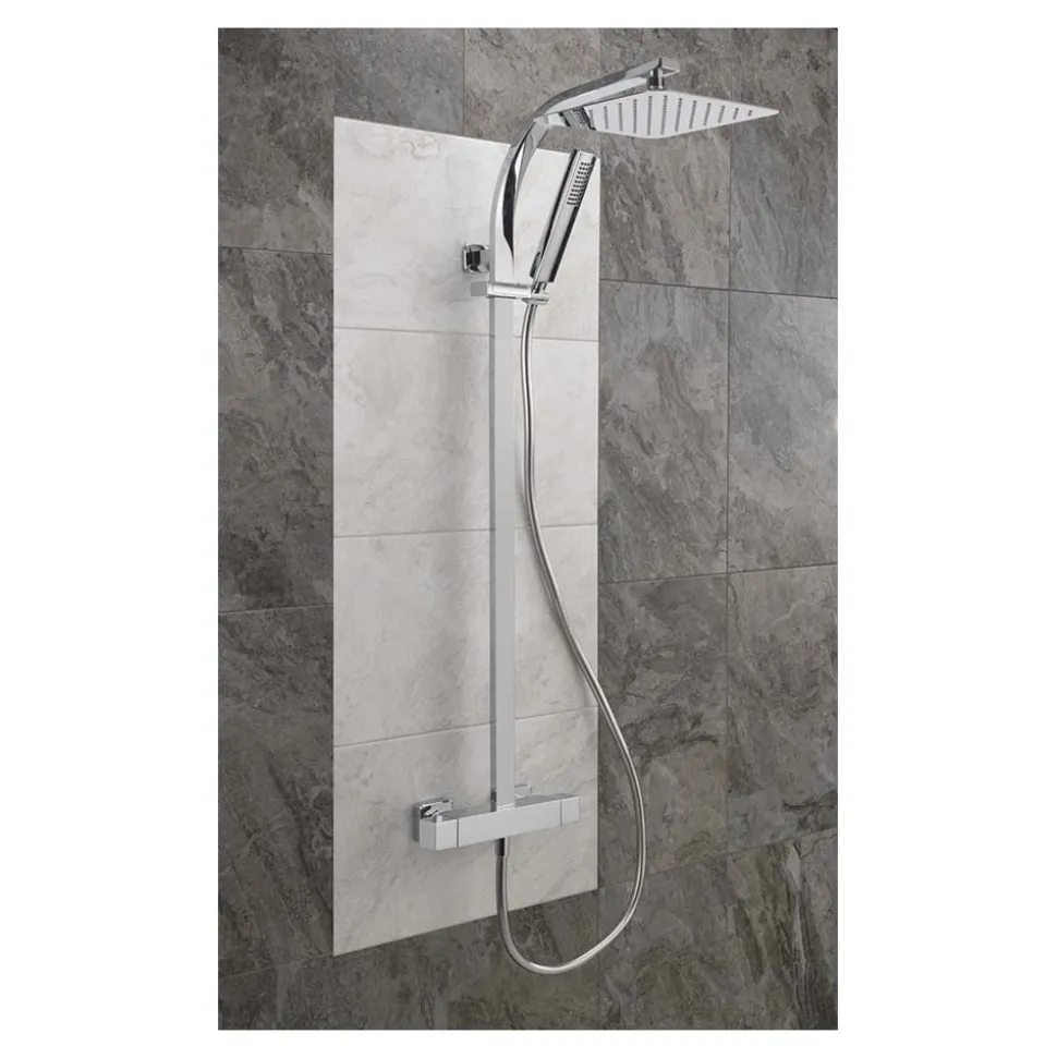 Sagittarius Curve Exposed Thermostatic Shower Valve and Rigid Riser Kit