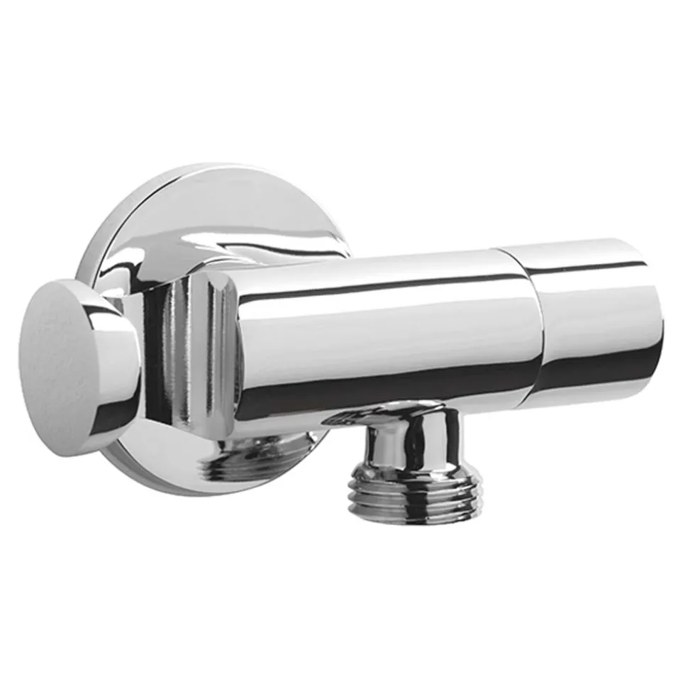Sagittarius Deluxe Outlet Elbow with Shut Off Valve & Integrated Handset Holder