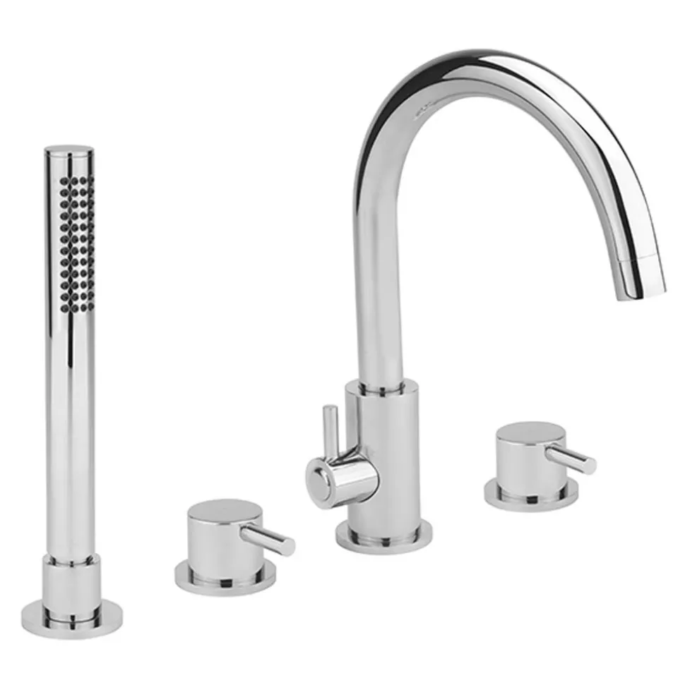 Sagittarius Piazza 4 Hole Bath Tap with Pull Out Shower Head & Hose