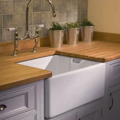 Shaws Classic Belfast Ceramic Single Bowl Kitchen Sink - 595 x 460mm