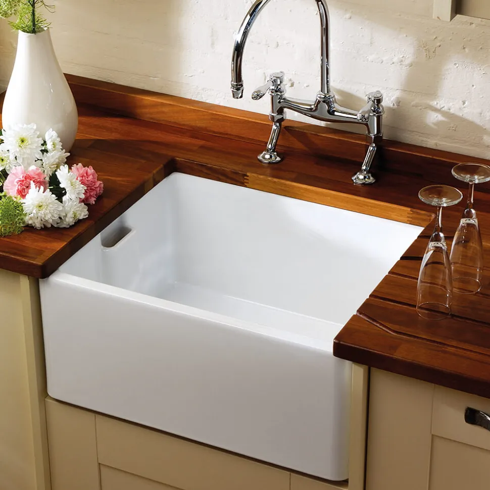 Shaws Classic Belfast Ceramic Single Bowl Kitchen Sink - 595 x 460mm