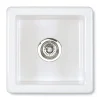 Shaws Classic Belthorn White Ceramic Single Bowl Undermount or Top Mount Kitchen Sink - 381 x 381mm