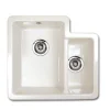 Shaws Classic Brindle White Ceramic 1.5 Bowl Undermount or Top Mount Kitchen Sink - 548 x 500mm